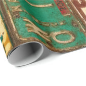 Papier Cadeau collection vintage de plaques d'immatriculation (Coin rond)