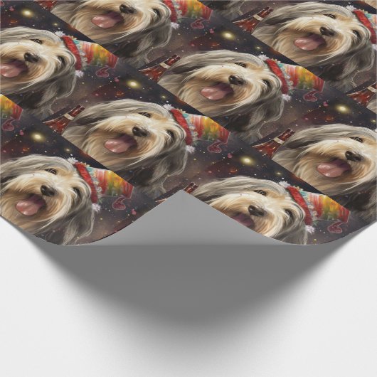 Papier Cadeau Collie barrée Nouvel An (Coin)