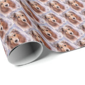 PAPIER CADEAU COLLIE GORGEUSE (Coin rond)