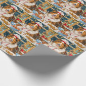 Papier Cadeau Collie Holiday Baking : Festive Christmas (Coin)