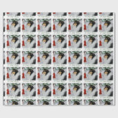 Papier Cadeau Collie rencontre Père Noël Christmas (Plat)