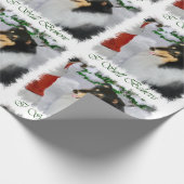 Papier Cadeau Collie rencontre Père Noël Christmas (Coin)