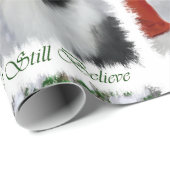 Papier Cadeau Collie rencontre Père Noël Christmas (Coin rond)