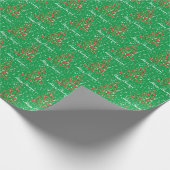 Papier Cadeau Collie Rough Chien de Noël Arbre de Noël Vert Vaca (Coin)