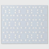 Papier Cadeau colombe blanche sur bleu (Plat)