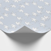 Papier Cadeau colombe blanche sur bleu (Coin)