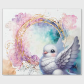 Papier Cadeau Colombe Colorée (Plat)