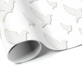 Papier Cadeau Colombe de blanc (Coin rond)