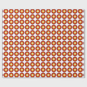 Papier Cadeau Colombe de Confirmation avec Or, Rayons Rouges (Plat)