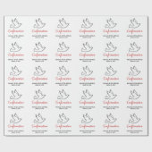 Papier Cadeau Colombe de Confirmation Félicitations avec Rouge (Plat)