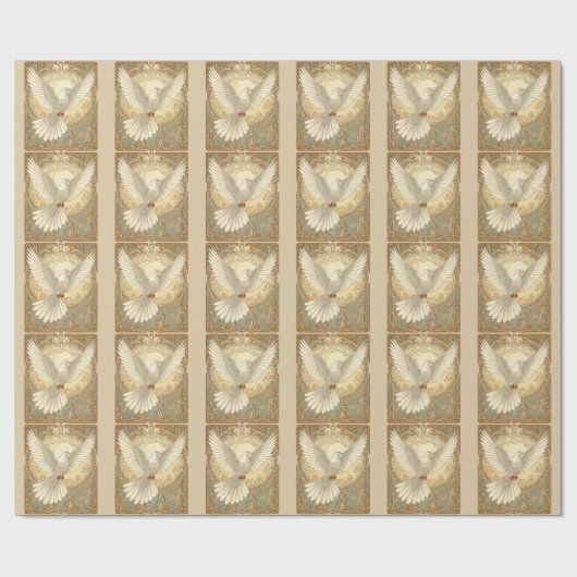 Papier Cadeau Colombe de Paix Nostalgique Romantique (Plat)