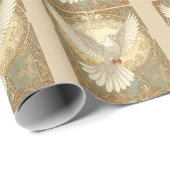 Papier Cadeau Colombe de Paix Nostalgique Romantique (Coin rond)
