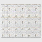 Papier Cadeau Colombes, Bells et gâteau blancs de jour du (Plat)