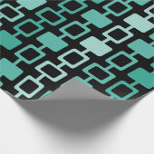 Papier Cadeau Colonnes Carrés modernes du milieu du siècle Noir  (Coin)