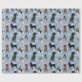 Papier Cadeau Colonnes de flocons de neige Casquettes (Plat)