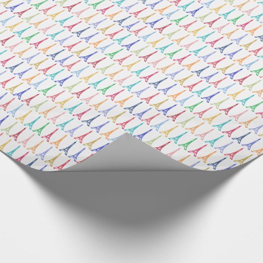 Papier Cadeau color eiffel towertern pattern (Coin)