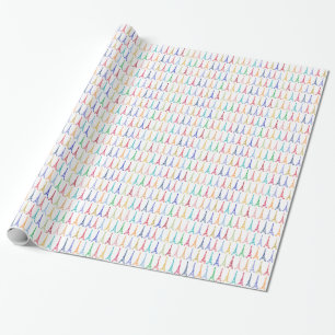 Papier Cadeau color eiffel towertern pattern