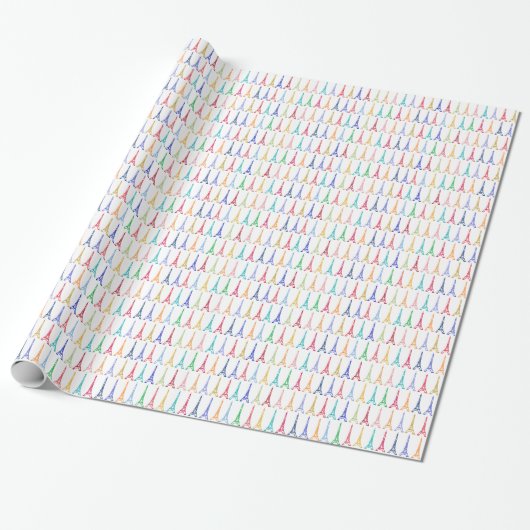 Papier Cadeau color eiffel towertern pattern (Déroulé)