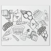 Papier Cadeau Color Me - Happy Birthday Wrapper Paper (Plat)