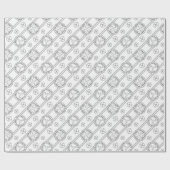 Papier Cadeau Coloration florale Cadeau noir et blanc (Plat)