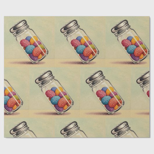 Papier Cadeau Coloré Condiments du cerveau long (Plat)