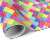 Papier Cadeau Coloré En Carrés Papier Graphique - Cadeau Diagona (Coin rond)