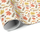 Papier Cadeau Coloré Feuille d'automne Motif (Coin rond)