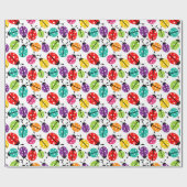 Papier Cadeau Coloré mignon Bug Motif sans soudure Enveloppement (Plat)