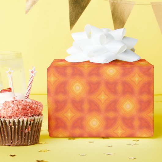 Papier Cadeau Coloré orange et jaune (Fête d'anniversaire)