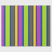 Papier Cadeau Coloré rayé  (Plat)