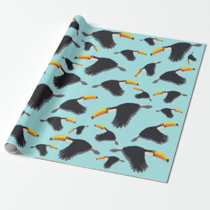 Papier Cadeau Coloré Toucan Tropical Bird Motif