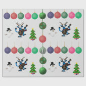 Papier Cadeau Coloré Vacances Amusants Deer Snowman Wrapper Papi (Plat)