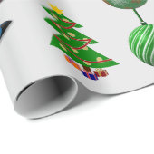 Papier Cadeau Coloré Vacances Amusants Deer Snowman Wrapper Papi (Coin rond)