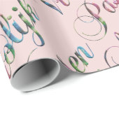 Papier Cadeau Coloré Vrolijk Pasen Langue Néerlandaise Joyeux Pâ (Coin rond)