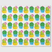 Papier Cadeau Colorée Cactus Blooms Enveloppement Papier (Plat)