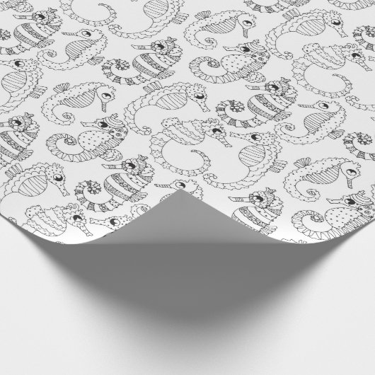 Papier Cadeau Colorez vos propres hippocampes (Coin)