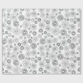 Papier Cadeau Colorez votre propre motif de fleurs (Plat)