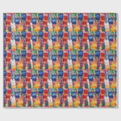 Papier Cadeau Colorful Abstract Painted Squares (Plat)