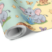Papier Cadeau Colorful animal-themed wrapping paper (Coin rond)