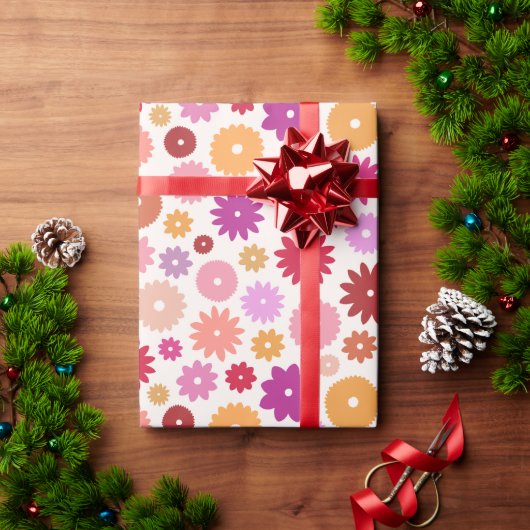 Papier Cadeau Colorful Blooms Big Pattern (Cadeau de vacances)