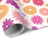 Papier Cadeau Colorful Blooms Big Pattern (Coin rond)