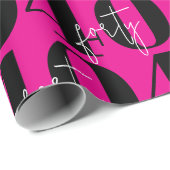 Papier Cadeau Colorful Bold Pink 40th Birthday  (Coin rond)