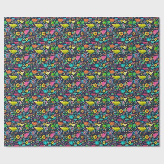 Papier Cadeau Colorful botanical pattern (Plat)