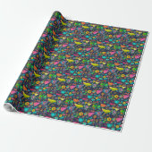 Papier Cadeau Colorful botanical pattern (Déroulé)