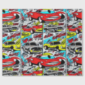 Papier Cadeau Colorful Cartoon Cars Comic Pattern Wrapping Paper (Plat)