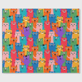 Papier Cadeau Colorful cats (Plat)
