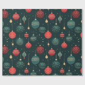 Papier Cadeau Colorful Christmas Ornaments Pattern (Plat)