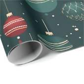 Papier Cadeau Colorful Christmas Ornaments Pattern (Coin rond)
