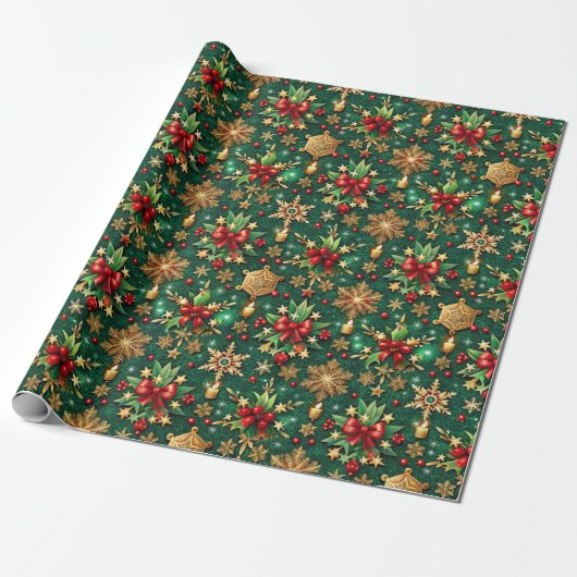 Papier Cadeau Colorful Christmas Vibe Festive Pattern (Déroulé)