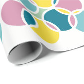 Papier Cadeau Colorful Circle Design – Fun Geometric Print (Coin rond)